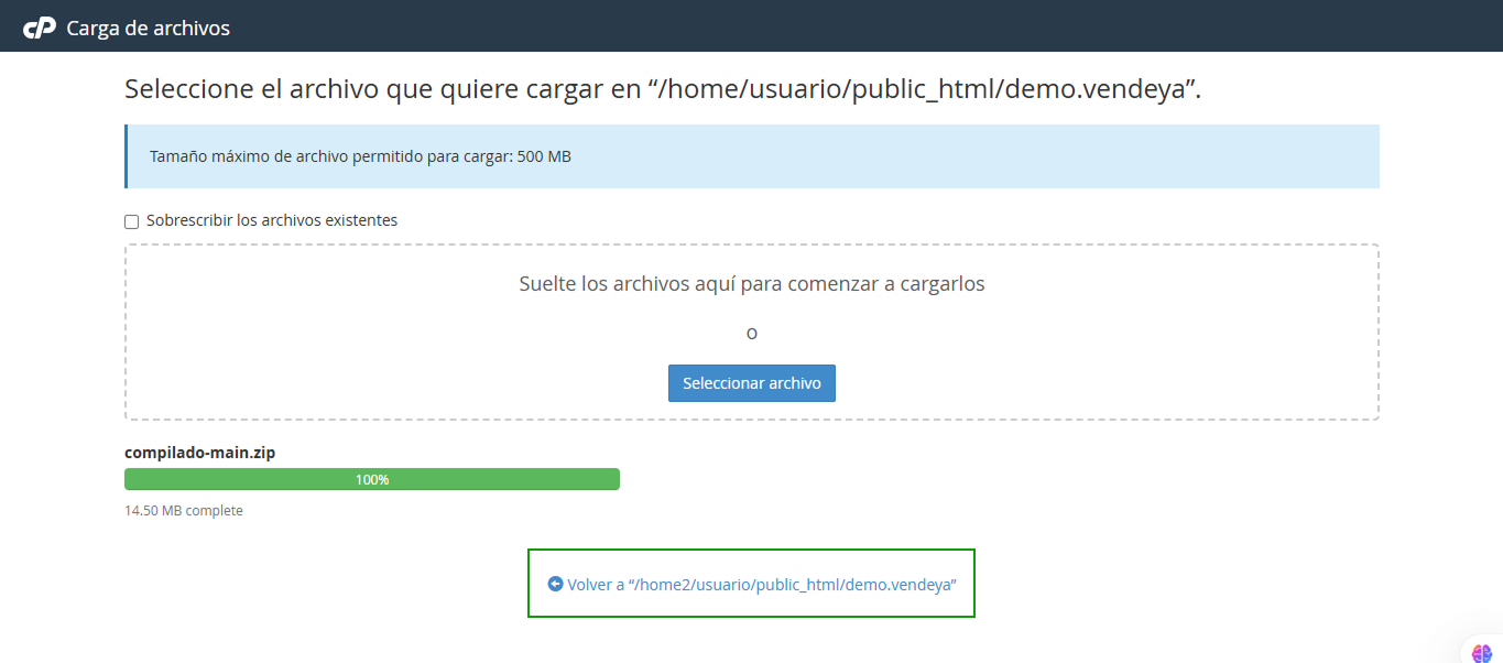 Regreso Carpeta Raíz