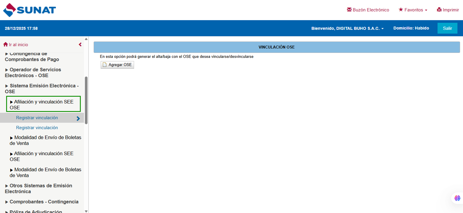 Afiliación OSE