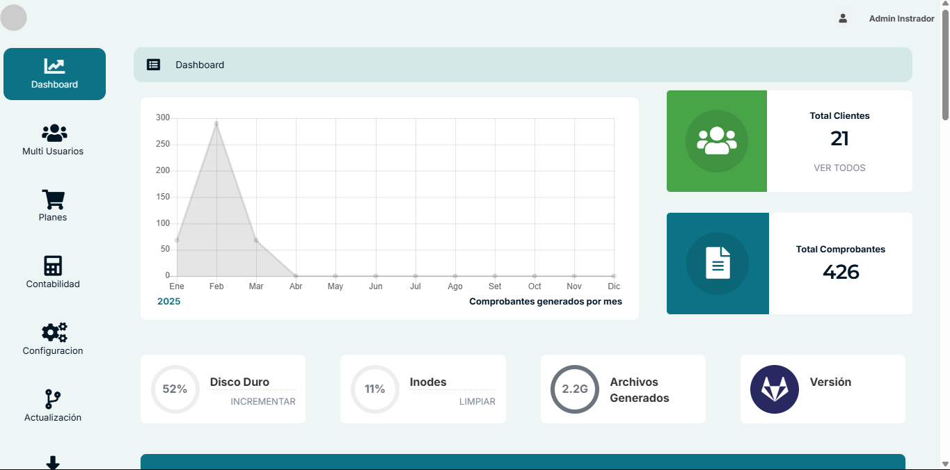 Imagen de configuración de empresa admin
