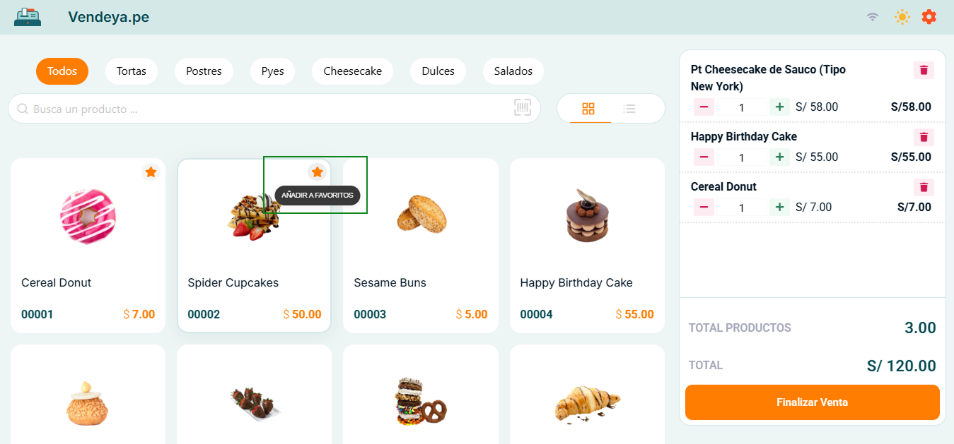Seleccionar Favoritos