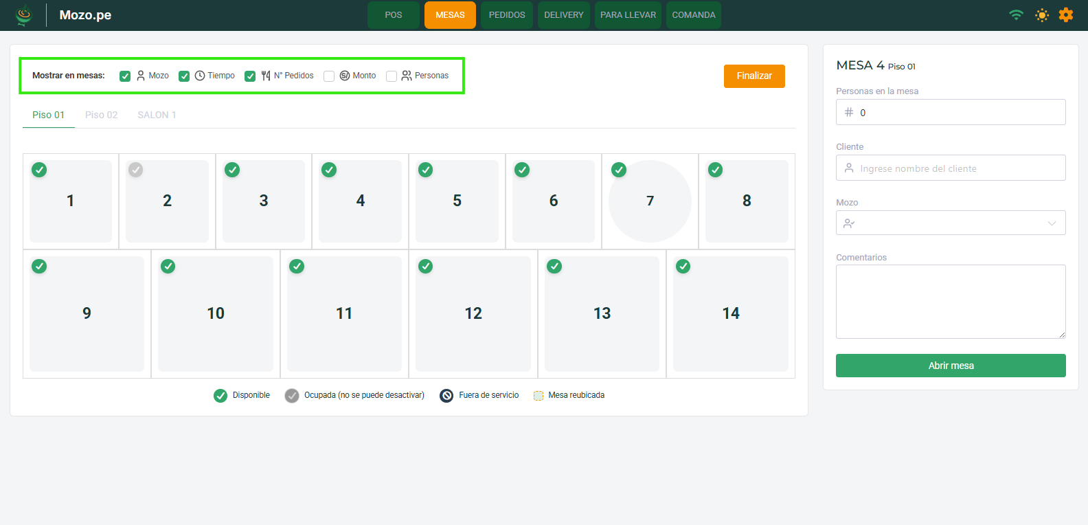 Filtros de visualización