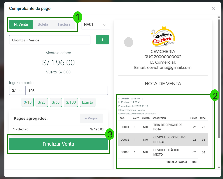 Comprobante detallado