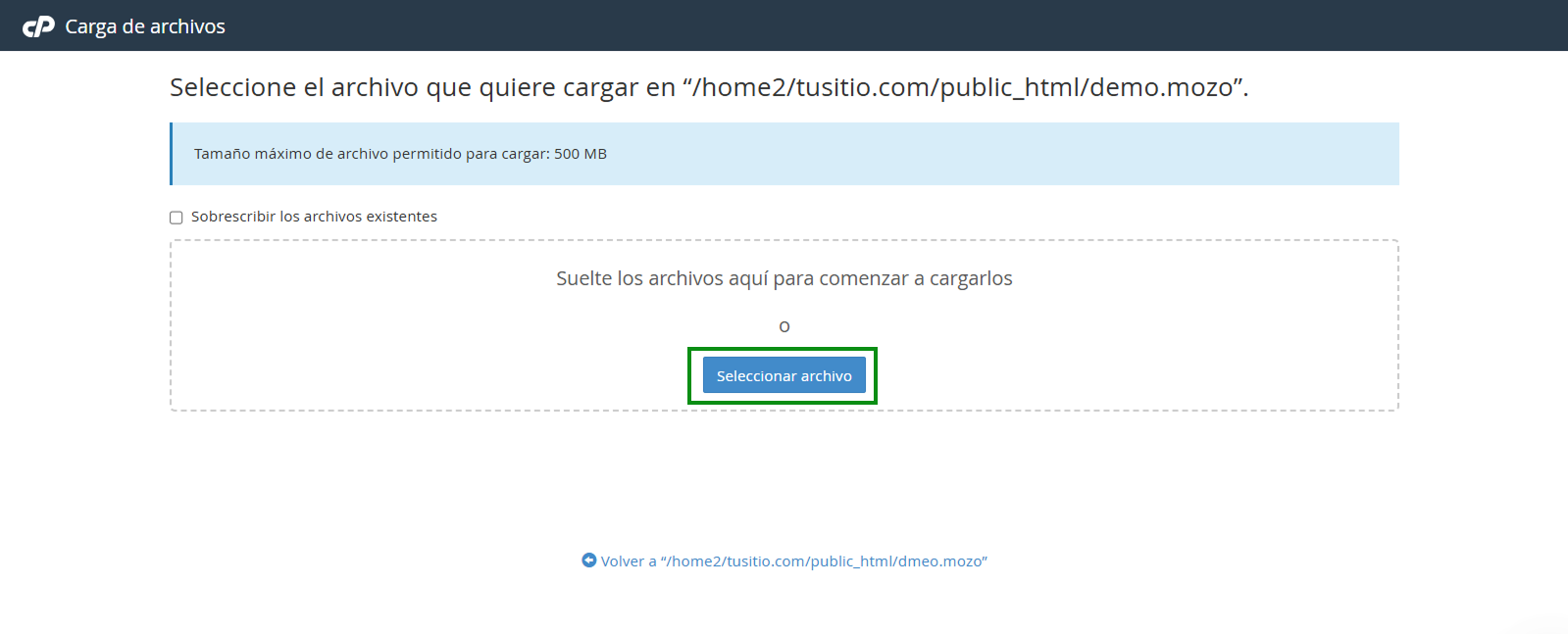 Selección de archivo